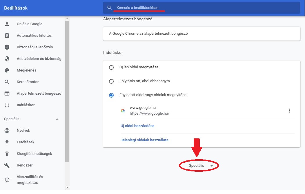 Kép a könyvtár honlapjáról Segédlet a proxy beállításához Google Chrome-ban